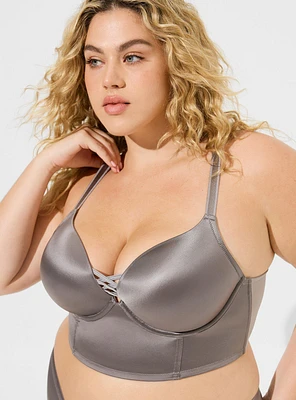 XO Plunge Push Up Shine Straight Back Bra