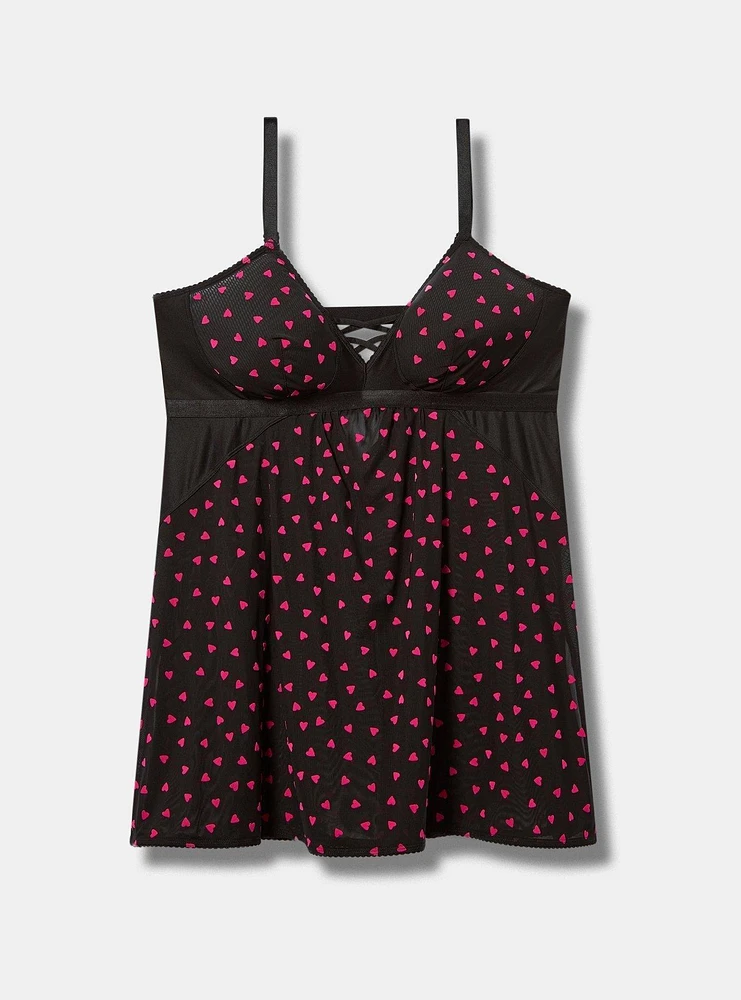 French Hearts 3 Piece Cup Babydoll