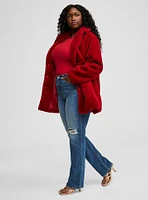 Faux Fur Longline Coat