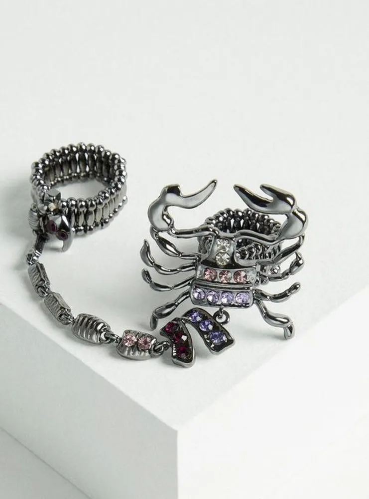 Bejeweled Scorpion Double Ring