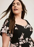 Challis Peplum Sweetheart Top