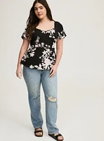 Challis Peplum Sweetheart Top