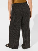 Pull On Wide Leg Stretch Lurex High Rise Pant