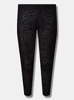 Full Length Signature Waist Velvet Burnout Legging