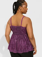 Peplum Sequin V-Neck Tank