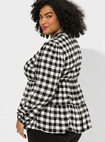 Babydoll Brushed Flannel Ruffle Collar Top