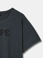 Nope Classic Fit Cotton Crew Neck Laser Cut Tee