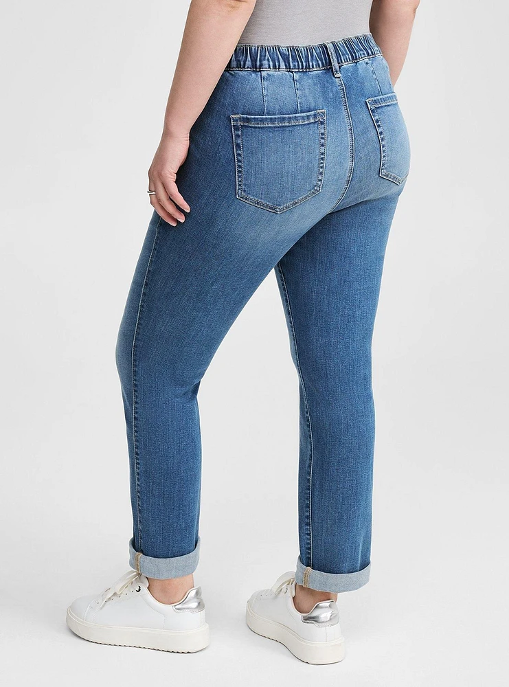 Pull-On Weekend Boyfriend Mid-Rise Jean