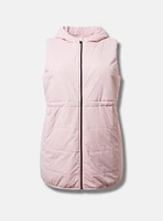 Matte Stretch Nylon Long Puffer Active Vest