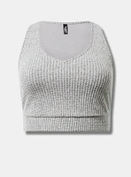 Super Soft Plush Waffle V-Neck Crop Cami