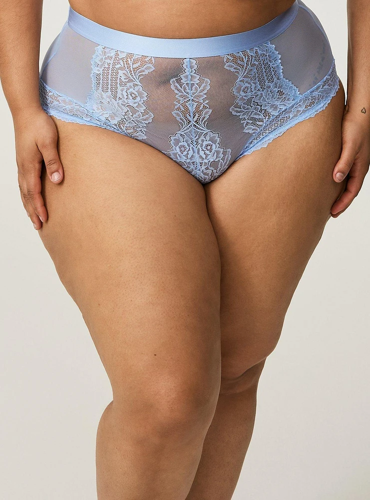 Retro Ribbon Lace Up High Waist Cheeky