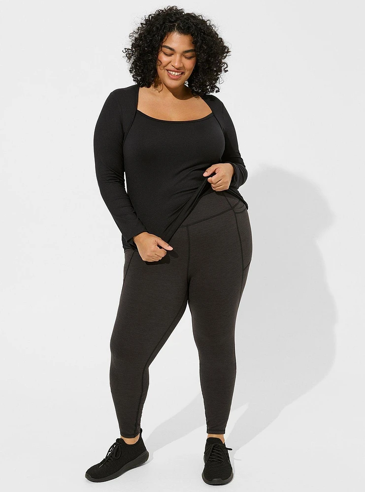 Super Soft Performance Jersey Full Length Active Legging with Side Pockets