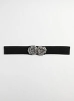 Glitter Rosette Stretch Waist Belt