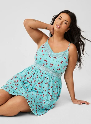 Super Soft Rib Lace Trim Sleep Chemise
