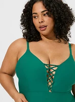 Wireless Plunge One-Piece Swimsuit