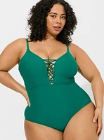 Wireless Plunge One-Piece Swimsuit