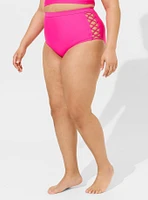 High Rise Lace Up Side Swim Bottom