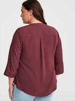 Harper Challis Pullover 3/4 Sleeve Blouse