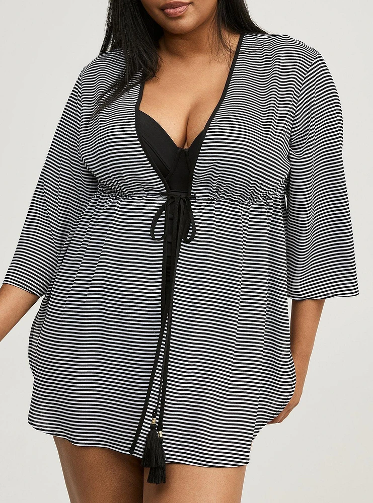 Shirttail Swim Cover-Up Kimono