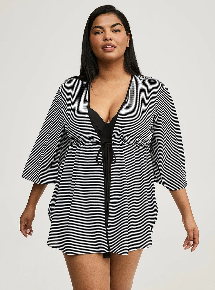 Shirttail Swim Cover-Up Kimono