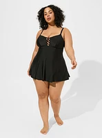 Strappy Lace-Up Swim Dress