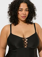 Strappy Lace-Up Swim Dress