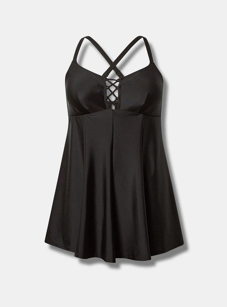 Strappy Lace-Up Swim Dress