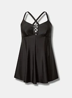Strappy Lace-Up Swim Dress