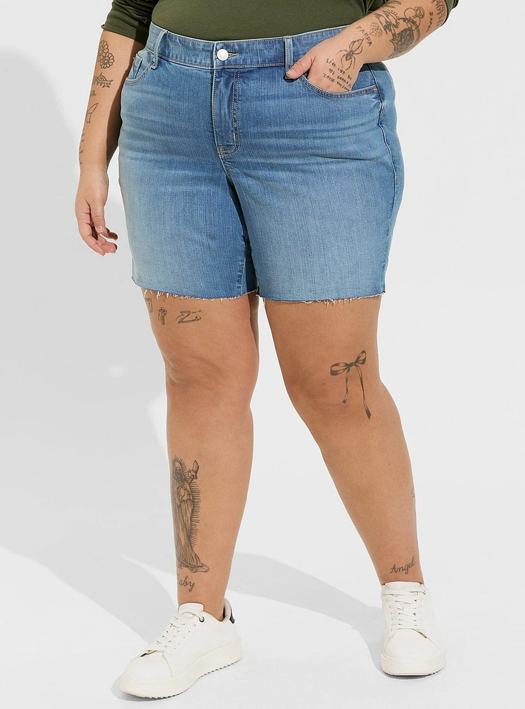 Perfect Boyfriend Bermuda Vintage Stretch Mid-Rise Short