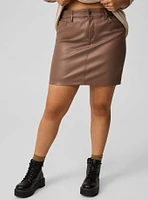 Faux Leather Mini Skirt