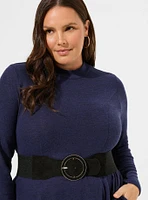 Round Buckle Stretch Waist Belt