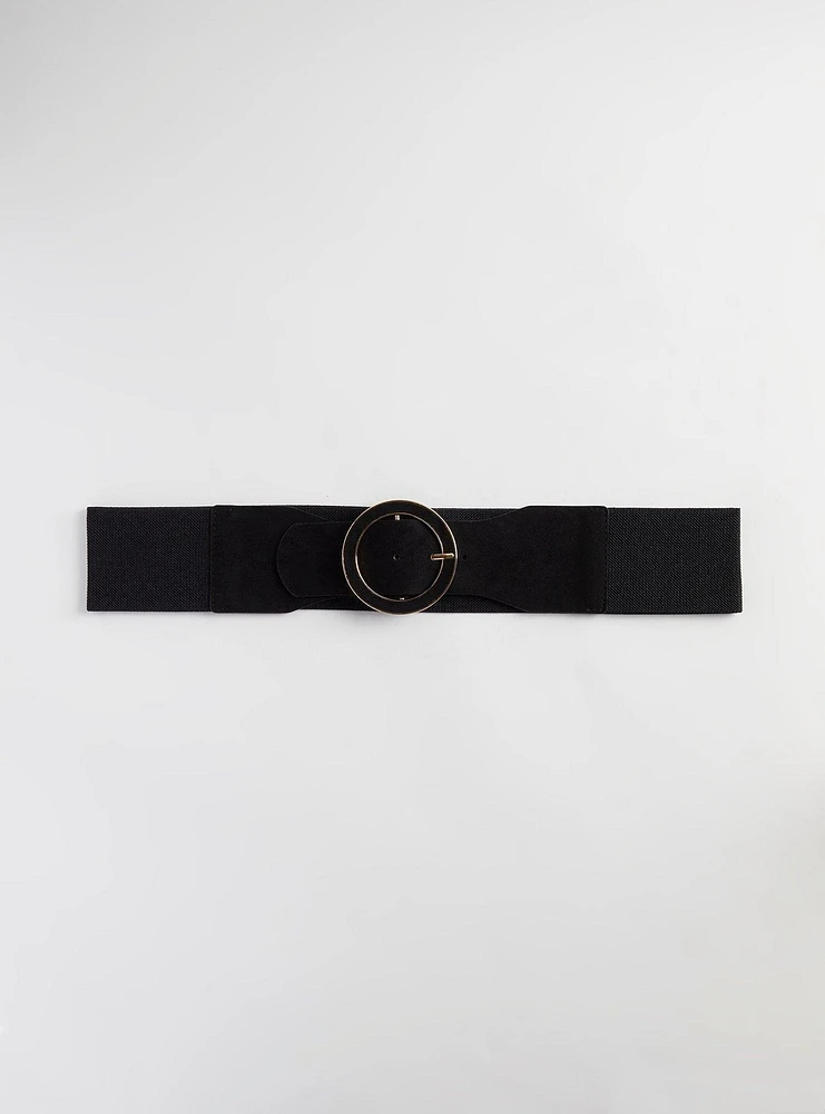 Round Buckle Stretch Waist Belt