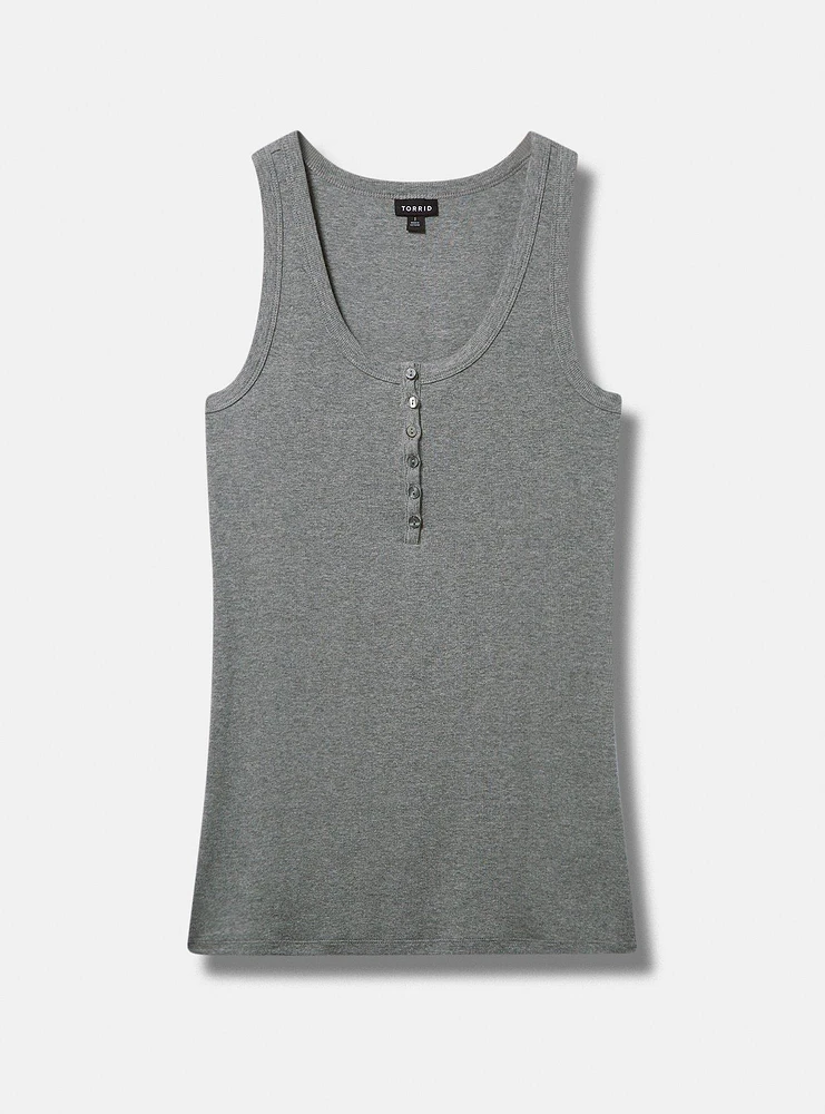 Cotton Modal Rib Scoop Henley Tank