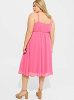 Maxi Chiffon Cowl Neck Pleated Dress