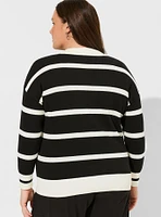 Cotton Pullover Collared V-Neck Sweater