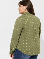 Madison Studio Crepe de Chine Button Up Long Sleeve Shirt