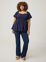 Babydoll Eyelet Challis Blouse