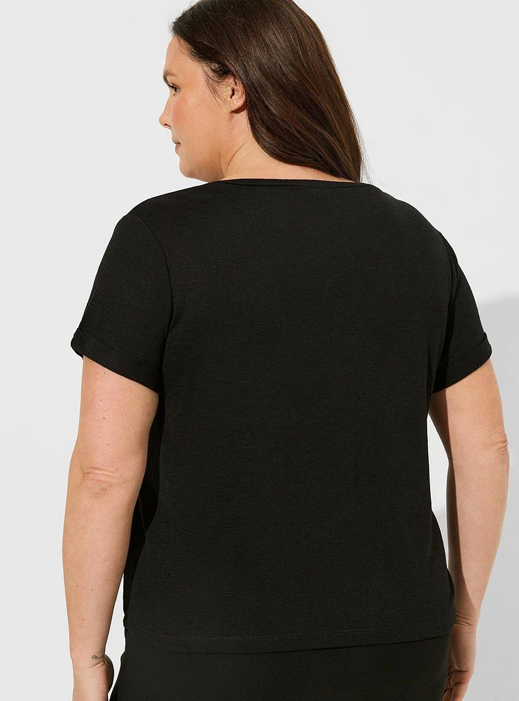 Lightweight Hacci V-Neck Lounge Tee