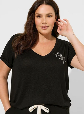 Lightweight Hacci V-Neck Lounge Tee