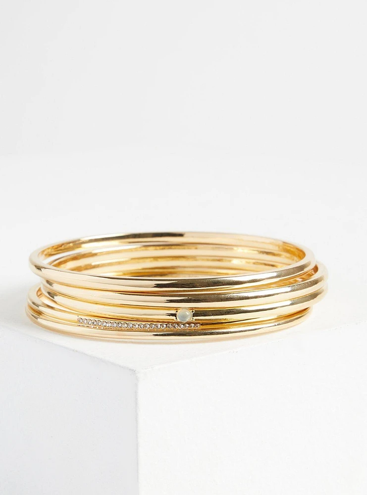 Pave Delicate Bangle Set