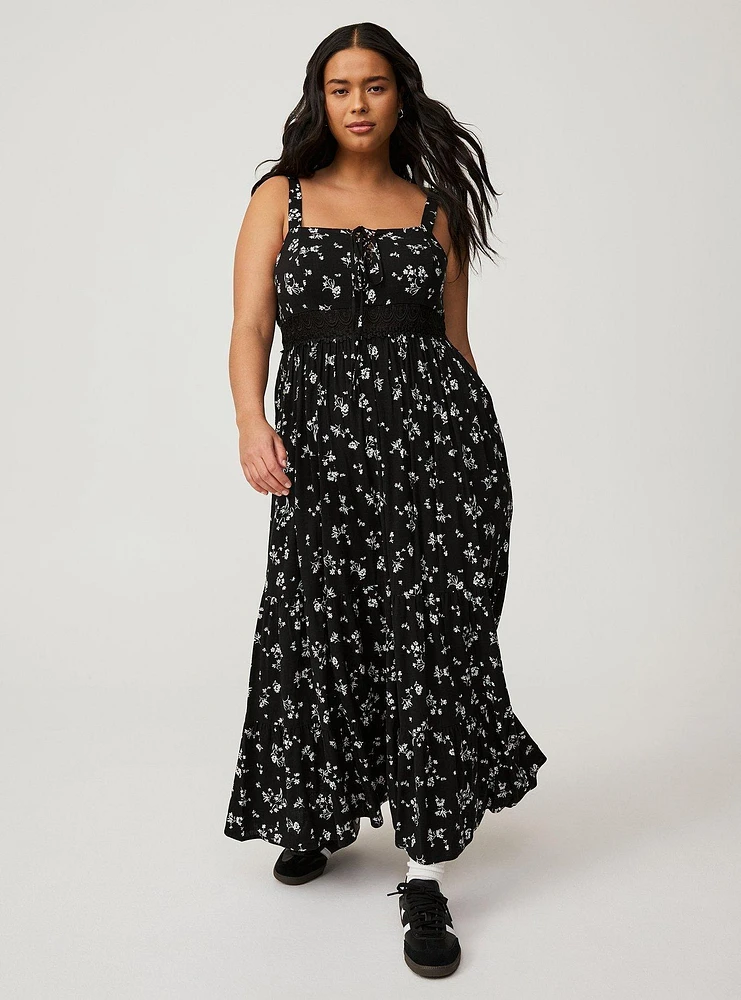 Maxi Lace-Up Dress