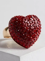 Pave Heart Statement Ring