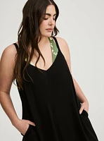 Drape Leg Jumpsuit Cover-Up