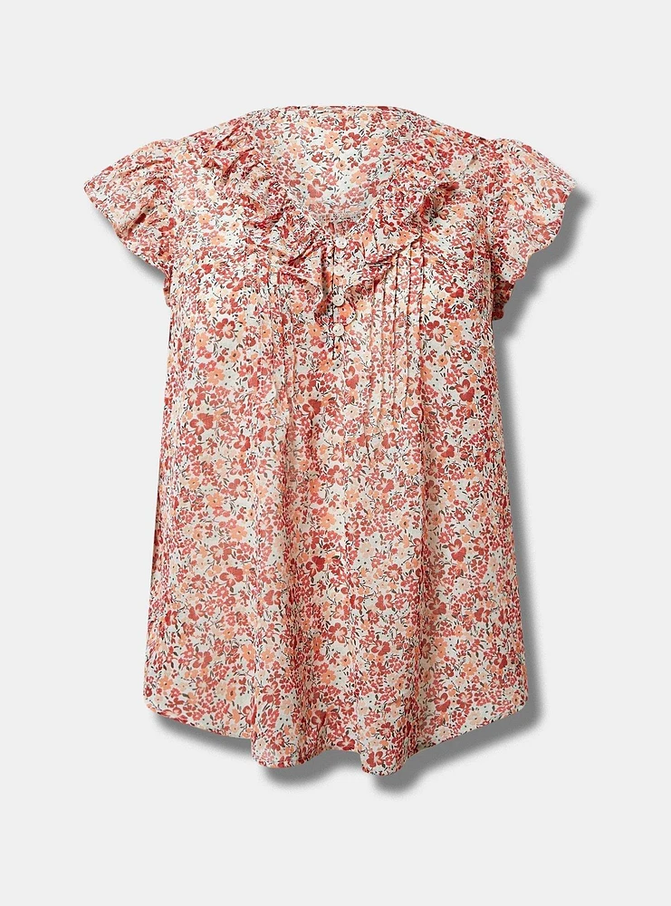 Ruffle Flutter Sleeve Top