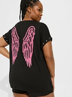 Wings Relaxed Fit Dolman Embellished Tee