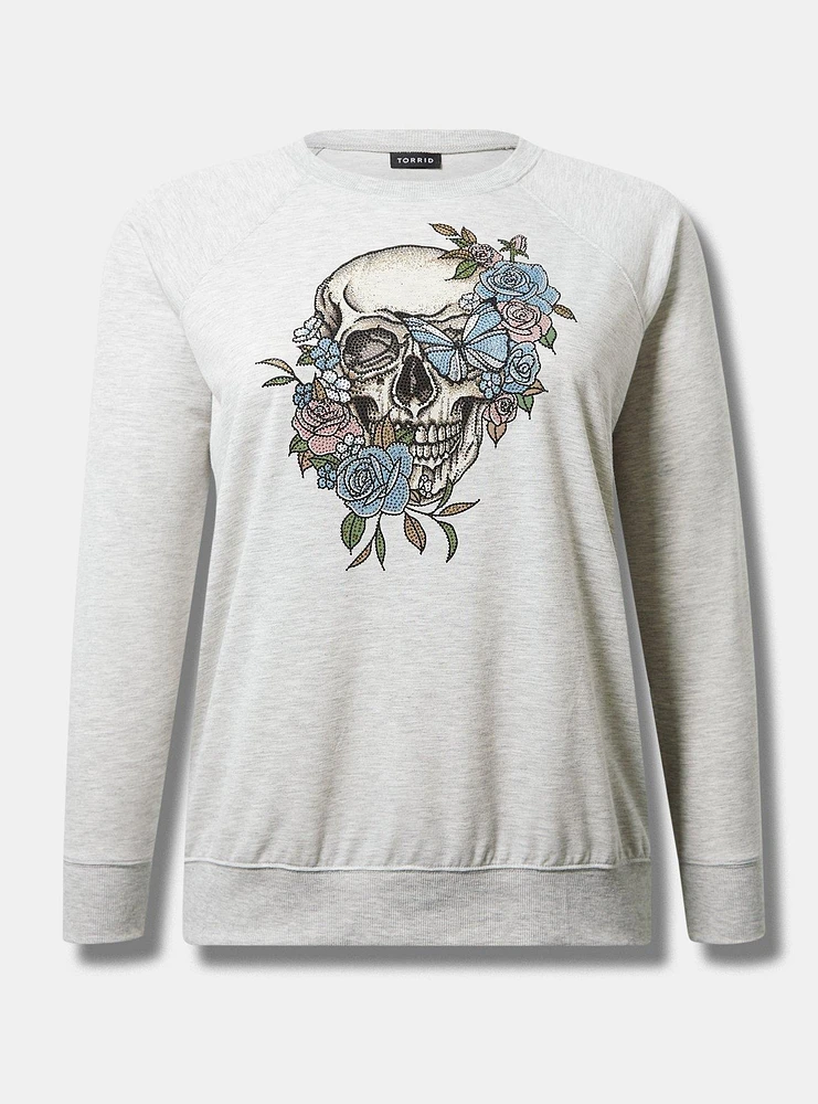 Embellished Skull French Terry Sweatshirt