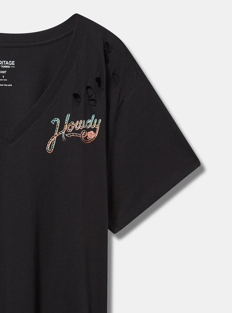 Howdy Relaxed Fit Heritage Jersey Distressed Tee