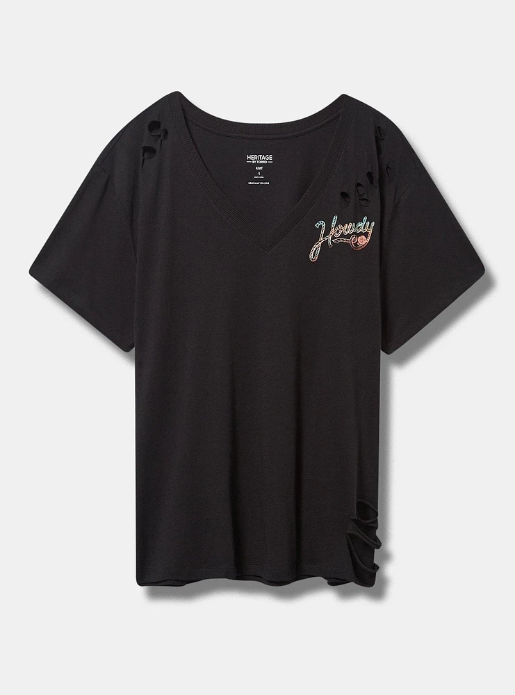 Howdy Relaxed Fit Heritage Jersey Distressed Tee