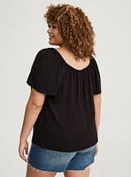 Flutter Short Sleeve Blouse