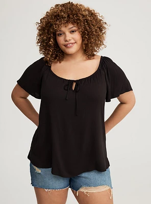 Flutter Short Sleeve Blouse